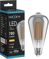 Mexen Vintis Filament LED-Lampe E27, ST64, 10W, Wärmt - 2700K, 780 lm, Raucht - L152-E27-1027-70