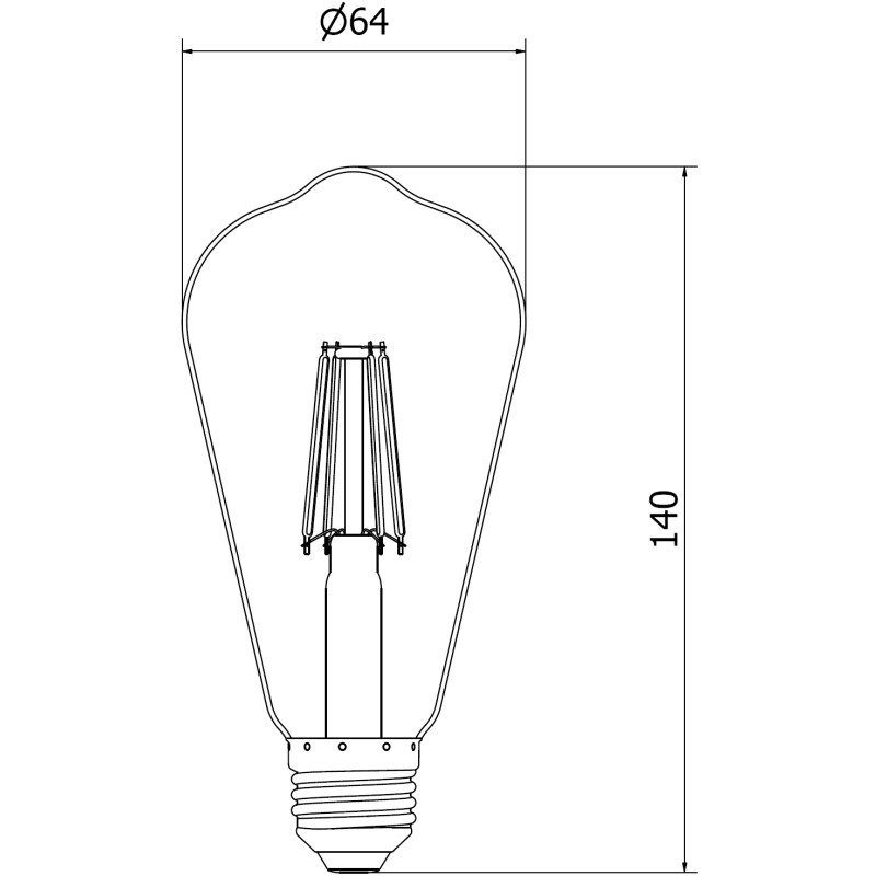 Mexen Vintis LED-filamentlampa E27, ST64, 4W, Neutral - 4000K, 470 lm, klar - L152-E27-0440-00