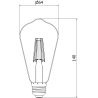 Mexen Vintis LED-filamentlampa E27, ST64, 4W, Neutral - 4000K, 470 lm, klar - L152-E27-0440-00
