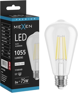 Mexen Vintis Λαμπτήρας LED filament E27, ST64, 8W, Ουδέτερη - 4000K, 1055 lm, διαυγής - L152-E27-0840-00