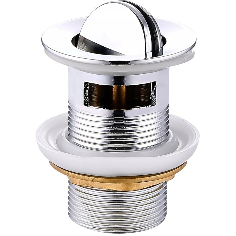 Mexen rotary click-clack drain stopper with overflow, chrome - 79923-00