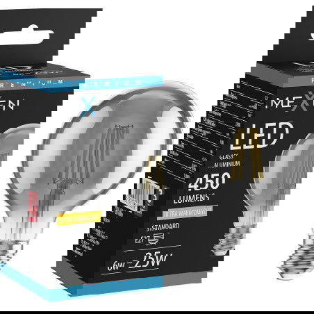 Mexen Vintis LED E27 kvēldiega spuldze, G80, 6W, Silta - 2200K, 450 lm, dūmakains - L155-E27-0622-70