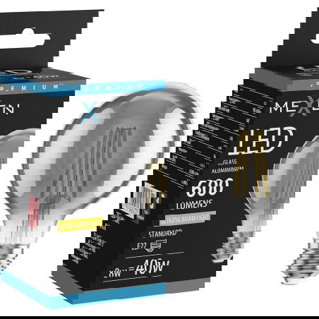 Mexen Vintis LED kvēldiega spuldze E27, G80, 8W, Silta - 2200K, 600 lm, dūmu - L155-E27-0822-70