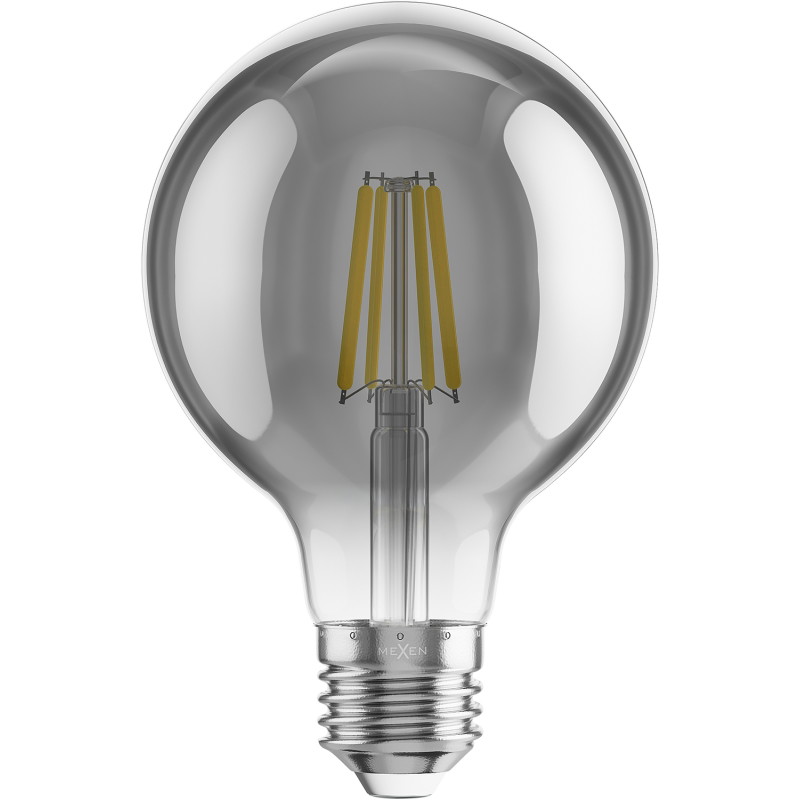 Mexen Vintis LED-filamentlampa E27, G80, 4W, Varm - 2200K, 280 lm, rökfärg - L155-E27-0422-70
