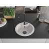 Mexen Diego évier en granit à 1 bac 488 x 480 mm, blanc, siphon noir - 6512481000-20-B
