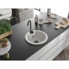 Mexen Diego Granitspüle, 1 Becken, 488 x 480 mm, weiß, schwarzer Siphon - 6512481000-20-B