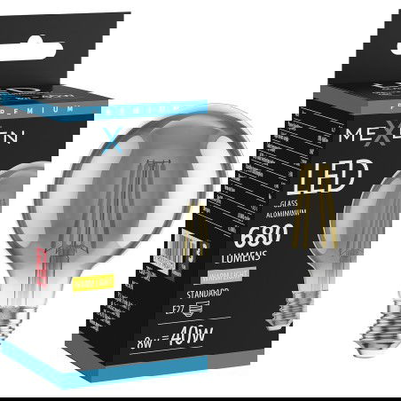 Mexen Vintis LED-Glühfuedem B22, G80, 8W, Wäerm - 2700K, 680 lm, smoke - L155-E27-0827-70