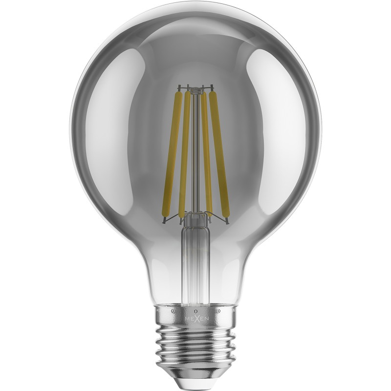Mexen Vintis Bombilla filament LED E27, G80, 8W, Cálida - 2700K, 680 lm, humo - L155-E27-0827-70
