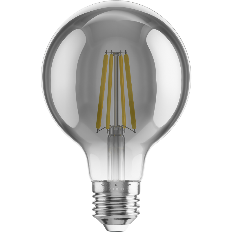 Mexen Vintis żarówka filament LED E27, G80, 8W, Ciepła - 2700K, 680 lm, smoke - L155-E27-0827-70