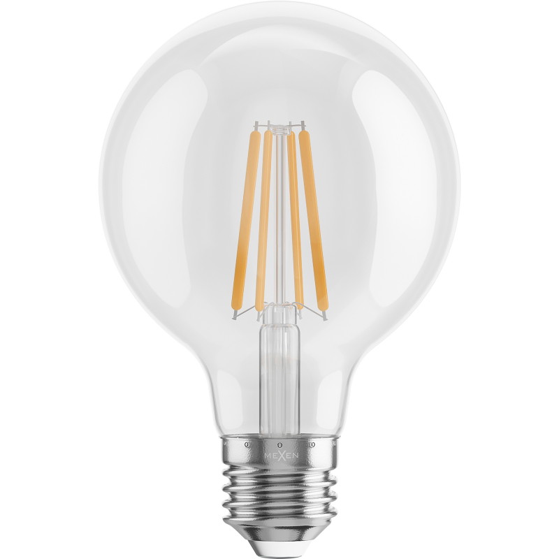 Mexen Vintis Bombilla filamento LED E27, G80, 8W, Cálida - 2700K, 1055 lm, clara - L155-E27-0827-00