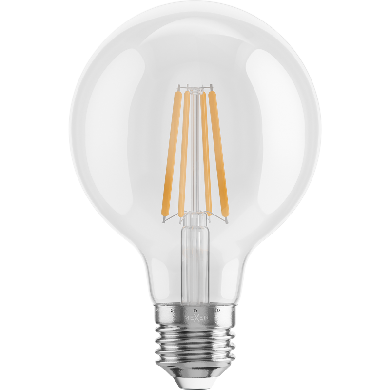 Mexen Vintis żarówka filament LED E27, G80, 8W, Ciepła - 2700K, 1055 lm, clear - L155-E27-0827-00