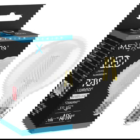 Mexen Vintis LED žarnica filament E27, G80, 6W, Nevtralna - 4000K, 720 lm, prozorna - L155-E27-0640-00