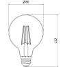 Mexen Vintis Bombilla de filamento LED E27, G80, 8W, Neutra - 4000K, 1055 lm, clara - L155-E27-0840-00