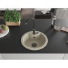 Mexen Diego évier de cuisine en granit à 1 bac 488 x 480 mm, beige, siphon noir - 6512481000-69-B