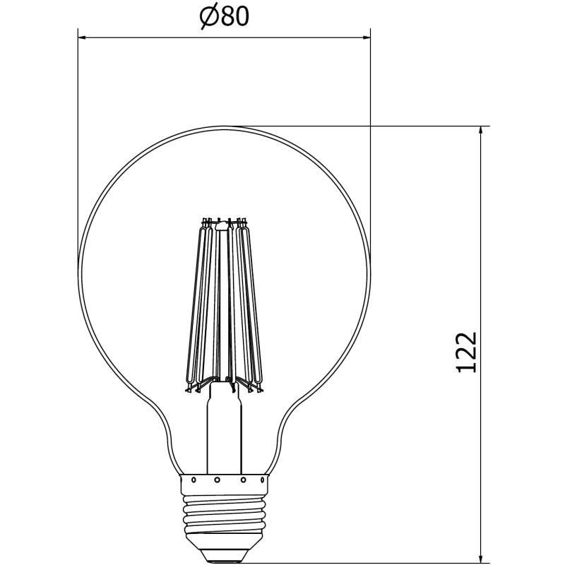 Mexen Vintis Bombilla filament LED E27, G80, 10W, Neutral - 4000K, 1320 lm, transparente - L155-E27-1040-00
