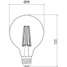 Mexen Vintis LED-glödlampa filament E27, G80, 10W, Neutral - 4000K, 1320 lm, klar - L155-E27-1040-00