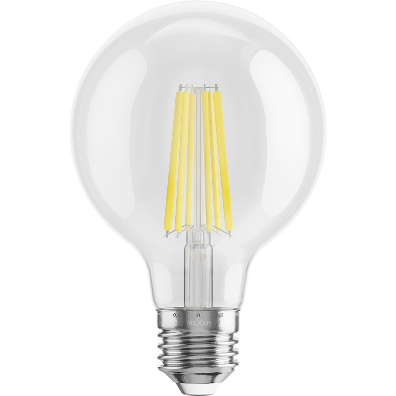 Mexen Vintis LED-glödlampa filament E27, G80, 10W, Neutral - 4000K, 1320 lm, klar - L155-E27-1040-00