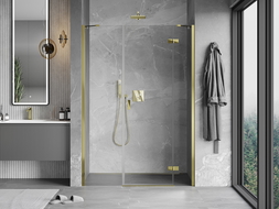 Mexen Mist-H right-hinged shower door 150 cm, transparent, gold - 8A5-150-001-50-00-P