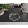 Mexen Diego fregadero de granito de 1 cubeta 488 x 480 mm, gris, sifón negro - 6512481000-71-B