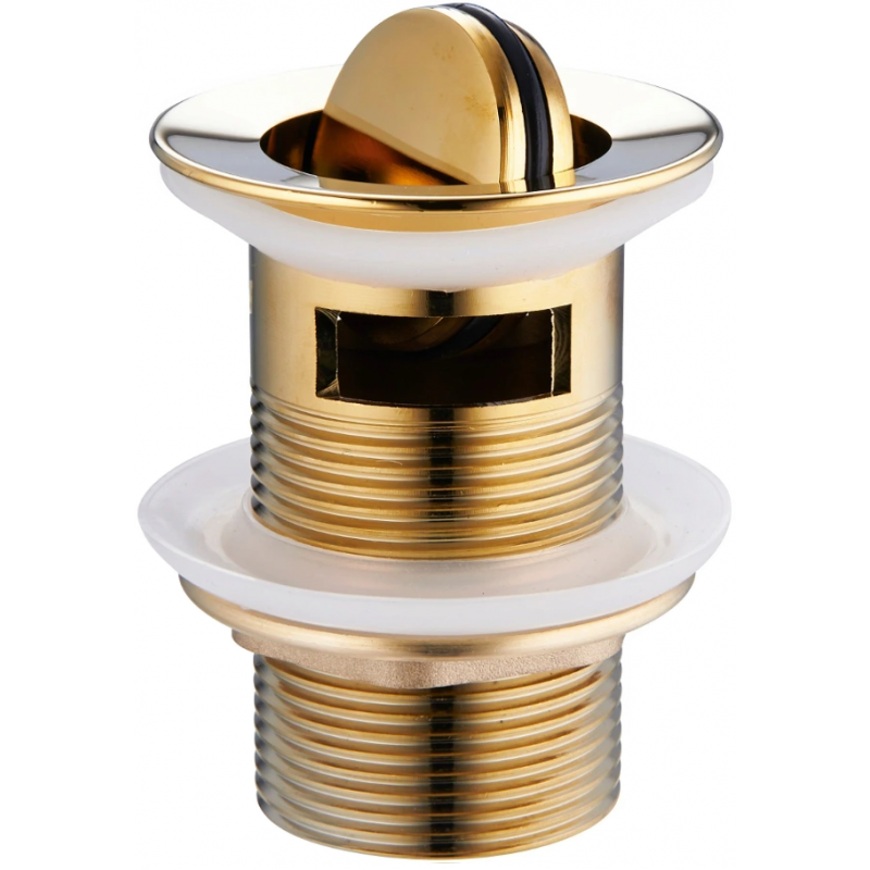 Mexen twist-click drain plug with overflow, gold - 79923-50