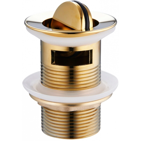 Mexen twist-click drain plug with overflow, gold - 79923-50