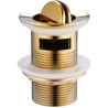 Mexen twist-click drain plug with overflow, gold - 79923-50