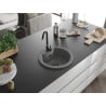 Mexen Diego Granitspüle 1-beckig 488 x 480 mm, grau, schwarzer Siphon - 6512481000-71-B