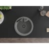 Mexen Diego Granitspüle 1-beckig 488 x 480 mm, grau, schwarzer Siphon - 6512481000-71-B