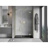 Mexen Mist-H Right Hinged Shower Door 125 cm, Transparent, Brushed Gold - 8A5-125-001-55-00-P