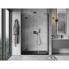 Mexen Mist-H Left Hinged Shower Door 130 cm, Transparent, Black - 8A5-130-001-70-00-L