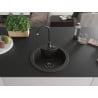 Mexen Diego Granitspüle 1-Kammer 488 x 480 mm, schwarz/gold metallic, schwarzer Siphon - 6512481000-75-B