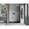 Mexen Mist-H right-hand hinged shower door 155 cm, transparent, black - 8A5-155-001-70-00-P