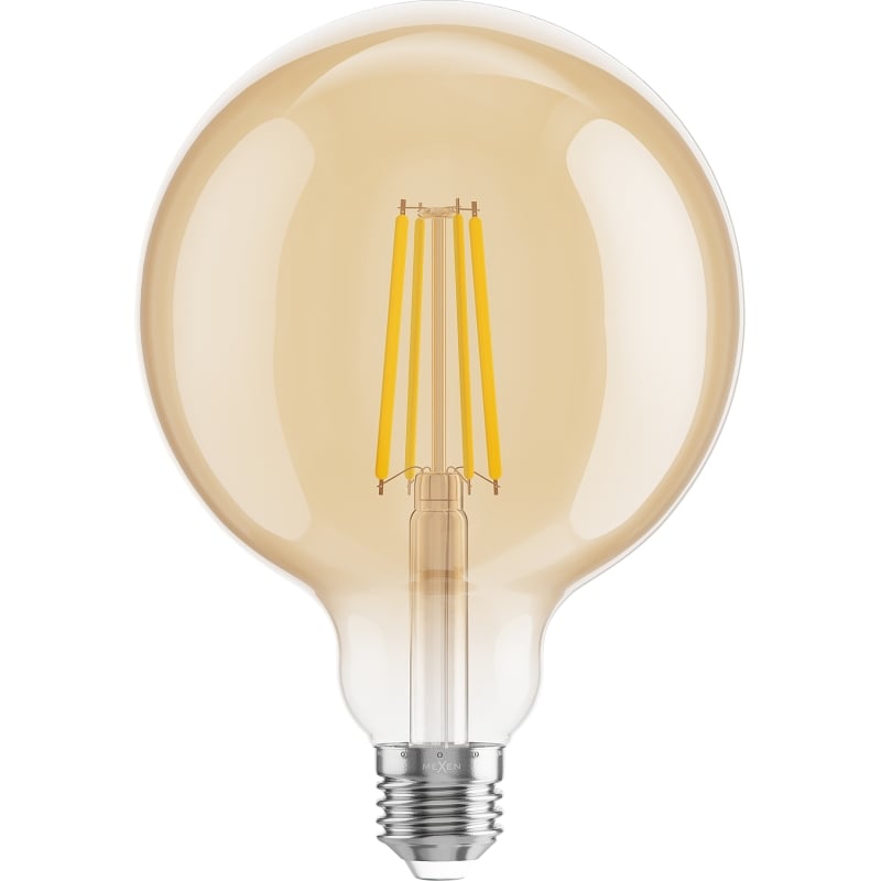 Mexen Vintis LED-filamentlampa E27, G125, 8W, Varmvit - 2200K, 750 lm, amber - L158-E27-0822-50