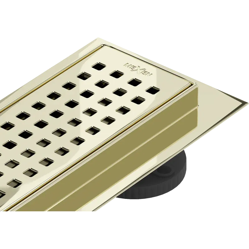Mexen Flat 360° M08 roterende lineaire afvoer 60 cm, goud - 1525060-40