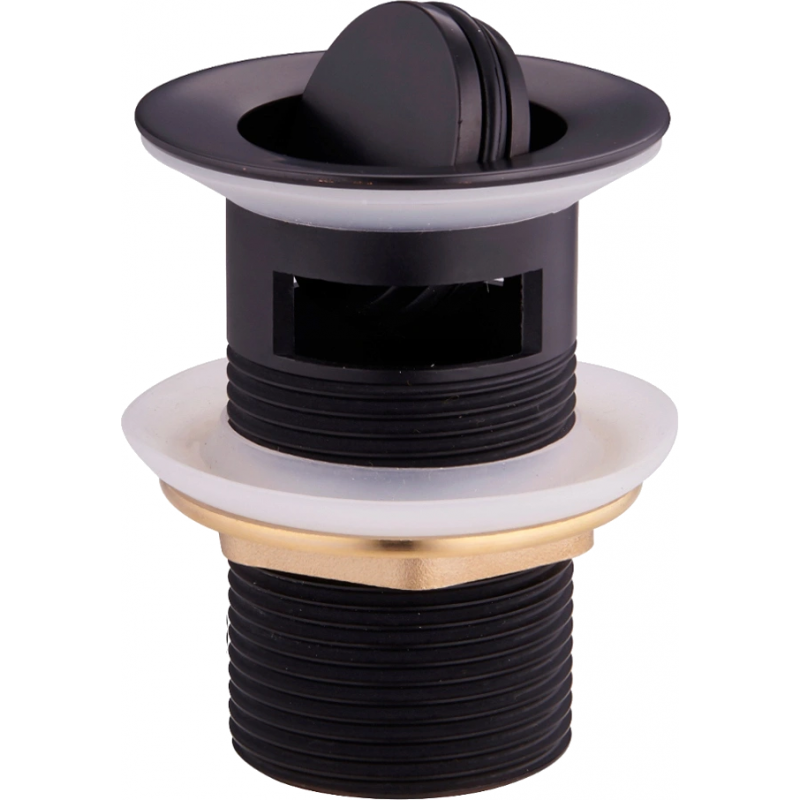 Mexen click-clack draaistop met overloop, zwart - 79923-70