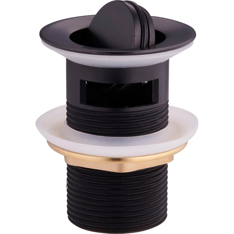 Mexen click-clack rotary drain stopper with overflow, black - 79923-70