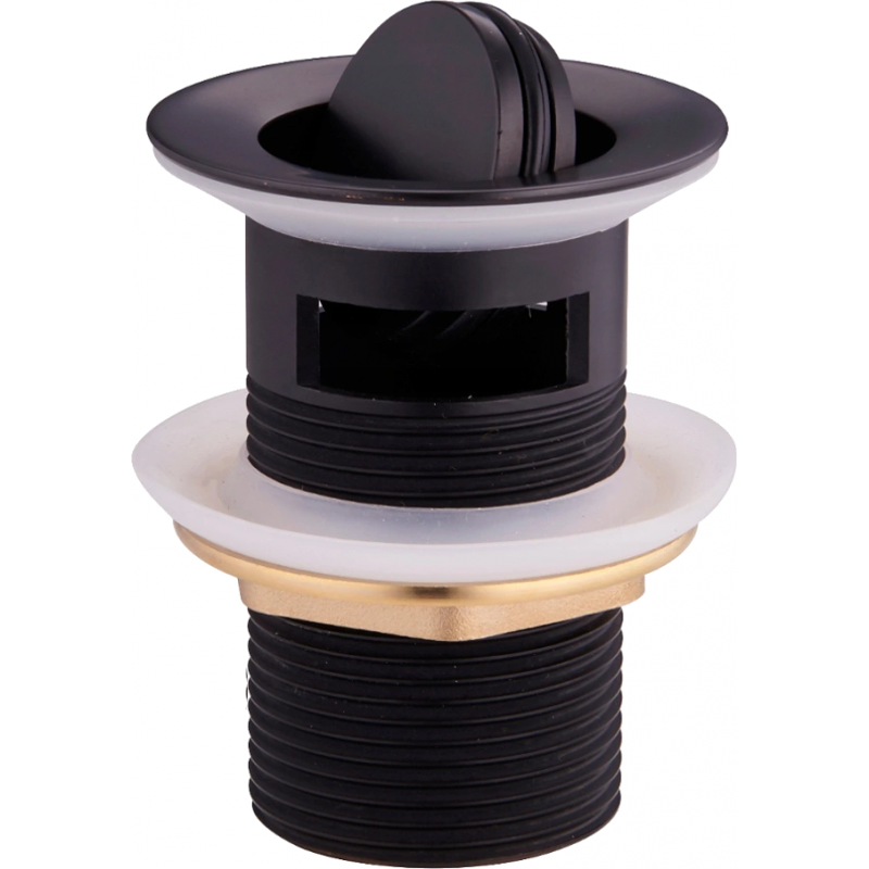 Mexen tapón click-clack giratorio con rebosadero, negro - 79923-70