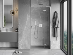 Mexen Mist-H L draaideur douchedeur rechts 95 cm, transparant, chroom - 8A5L-095-000-01-00-P