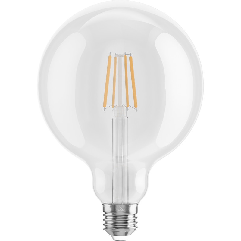 Mexen Vintis LED-glödlampa filament E27, G125, 6W, Varm - 2700K, 720 lm, klar - L158-E27-0627-00