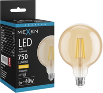 Mexen Vintis Filament LED E27 pirn, G125, 8W, Soe - 2700K, 750 lm, merevaik - L158-E27-0827-50