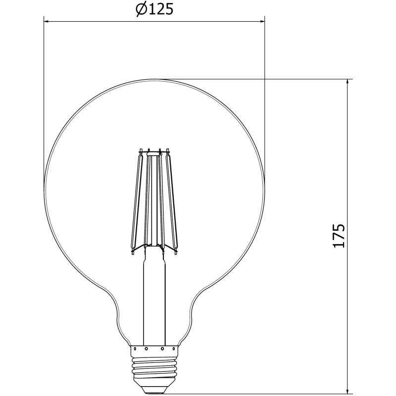 Mexen Vintis LED Filament Glühbir E27, G125, 8W, Neutral - 4000K, 1055 lm, kloer - L158-E27-0840-00