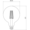 Mexen Vintis Bombilla de filamento LED E27, G125, 10W, Neutra - 4000K, 1320 lm, clara - L158-E27-1040-00