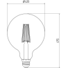 Mexen Vintis Bombilla LED de filamento E27, G125, 12W, Neutral - 4000K, 1560 lm, transparente - L158-E27-1240-00