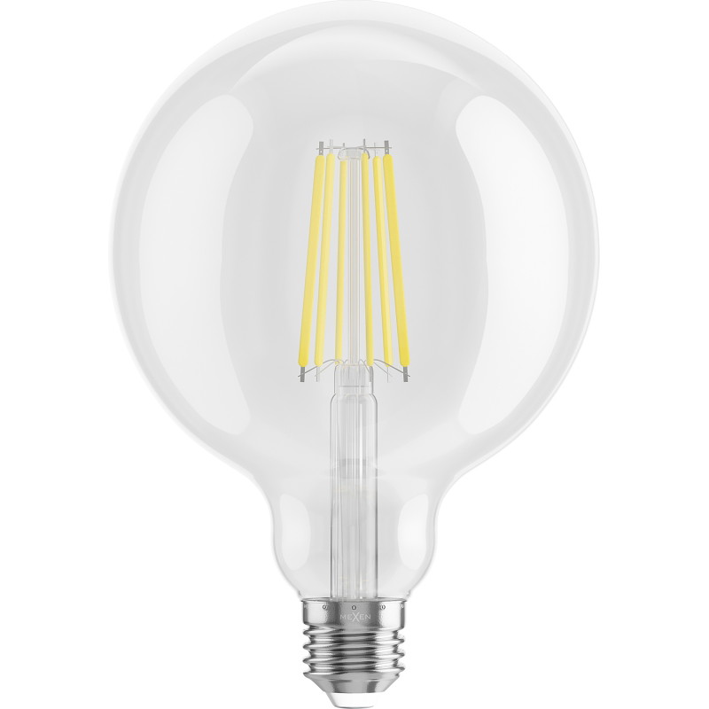 Mexen Vintis LED-filamentlampa E27, G125, 12W, Neutral - 4000K, 1560 lm, klar - L158-E27-1240-00