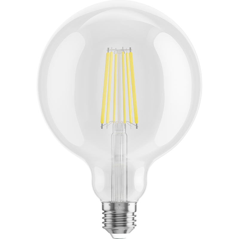 Mexen Vintis żarówka filament LED E27, G125, 12W, Neutralna - 4000K, 1560 lm, clear - L158-E27-1240-00