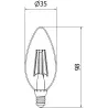 Mexen Vintis Ampoule filament LED E14, C35, 4W, Chaude - 2700K, 470 lm, claire - L154-E14-0427-00