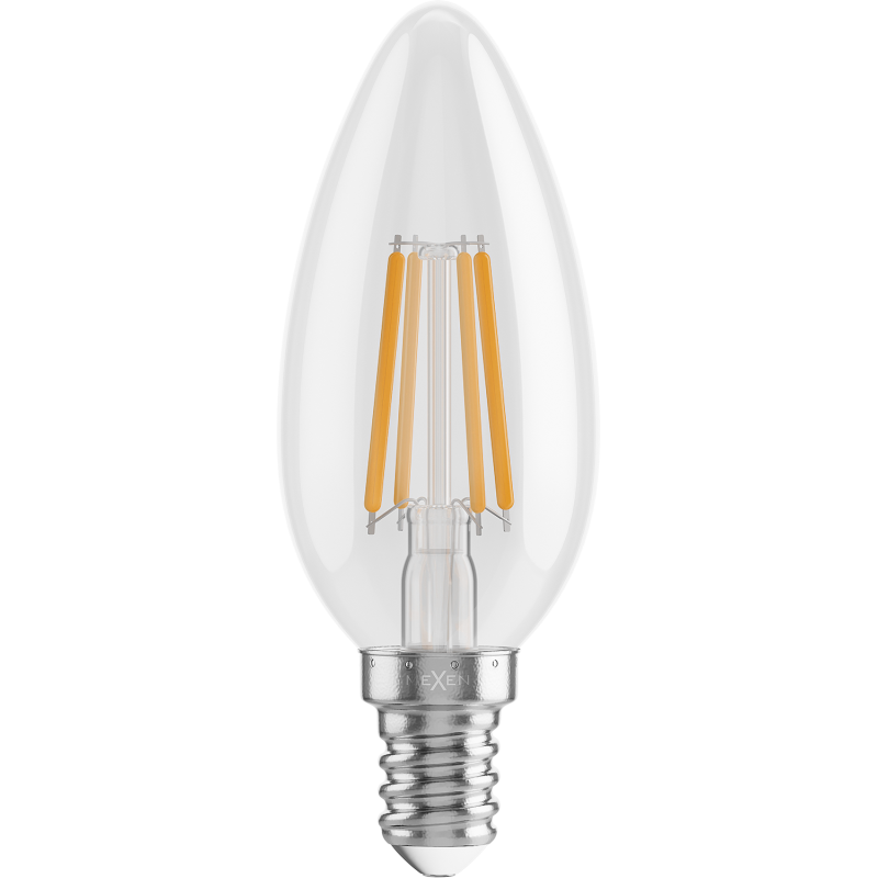 Mexen Vintis LED Filament Bulb E14, C35, 4W, Warm - 2700K, 470 lm, clear - L154-E14-0427-00
