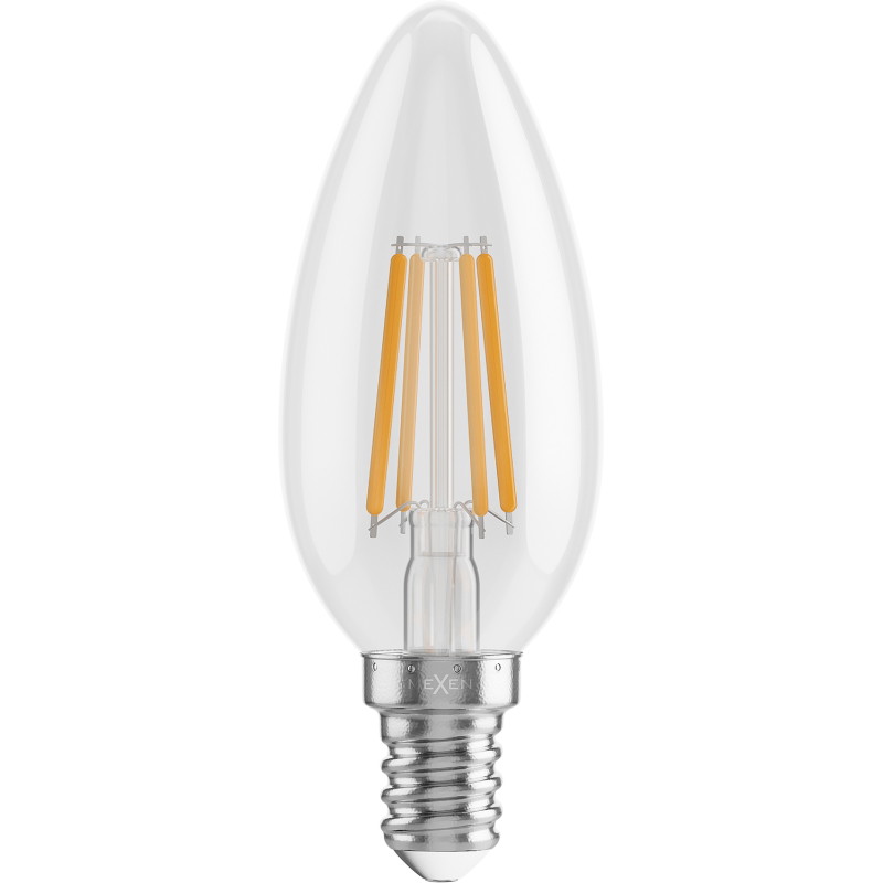 Mexen Vintis LED-filamentlampa E14, C35, 4W, Varm - 2700K, 470 lm, klar - L154-E14-0427-00