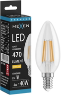 Mexen Vintis żarówka filament LED E14, C35, 4W, Ciepła - 2700K, 470 lm, clear - L154-E14-0427-00