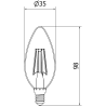 Mexen Vintis LED Filament Bulb E14, C35, 6W, Warm - 2700K, 720 lm, Clear - L154-E14-0627-00